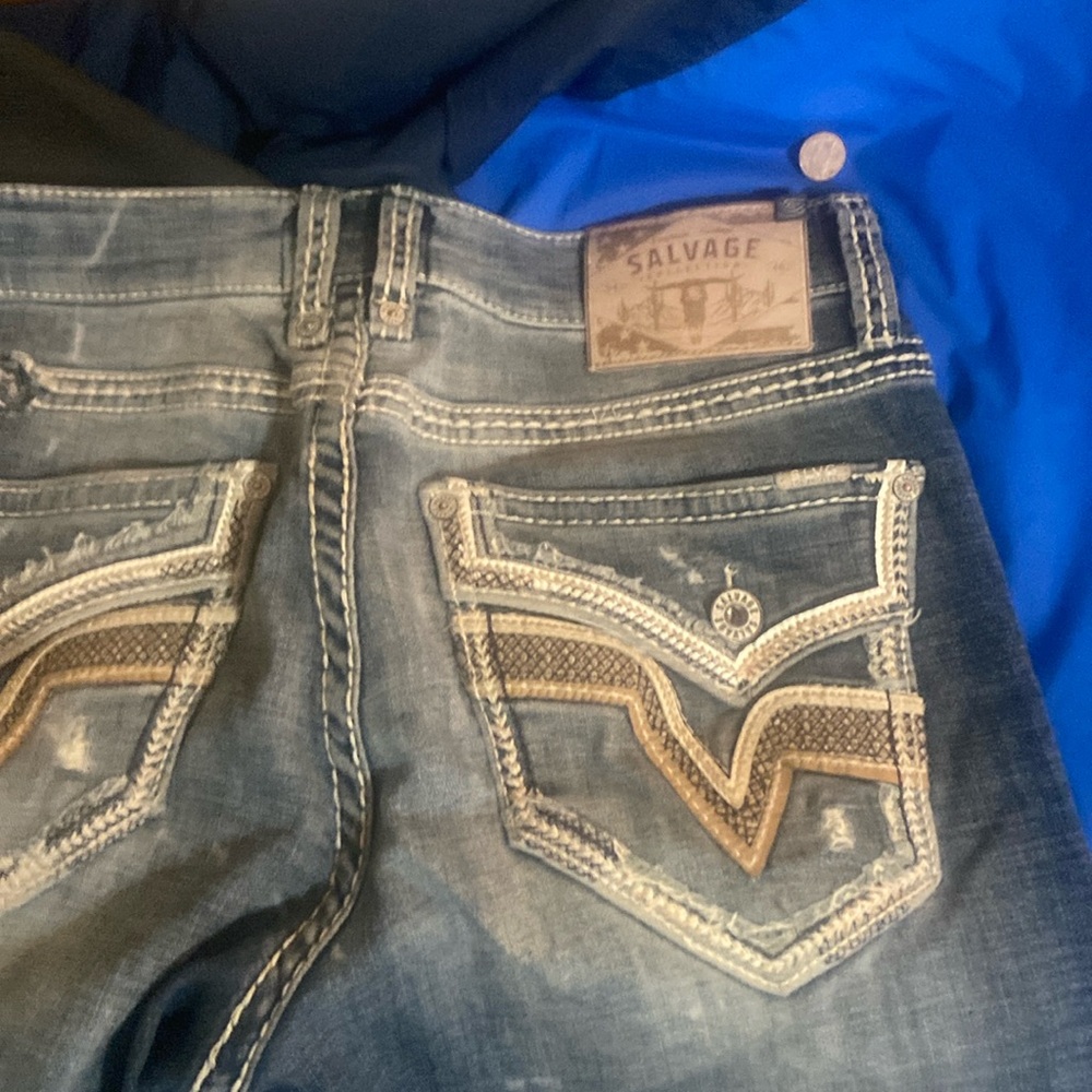 Selling my worn one ime salvage jeans company jeans. Size 34-34